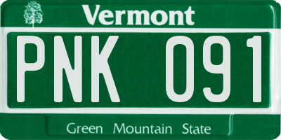 VT license plate PNK091