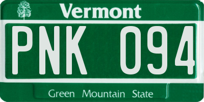 VT license plate PNK094