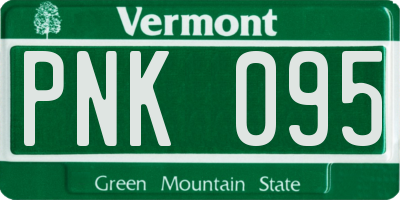 VT license plate PNK095