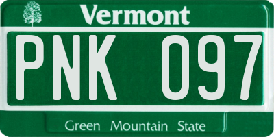 VT license plate PNK097
