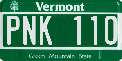 VT license plate PNK110