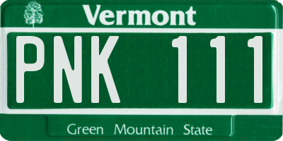 VT license plate PNK111