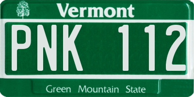 VT license plate PNK112