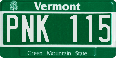 VT license plate PNK115