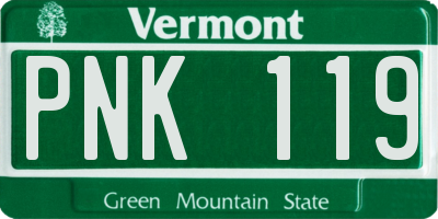 VT license plate PNK119