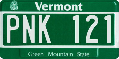 VT license plate PNK121