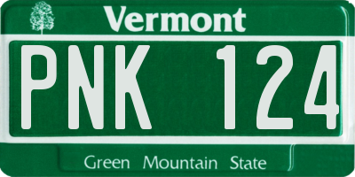 VT license plate PNK124