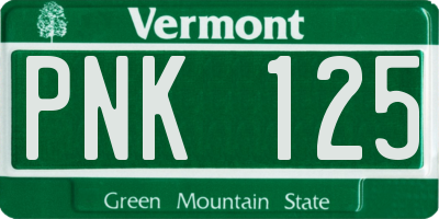 VT license plate PNK125