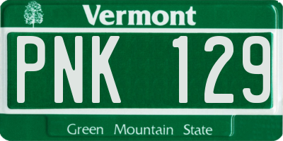 VT license plate PNK129