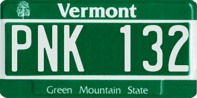 VT license plate PNK132