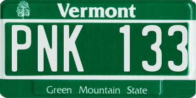 VT license plate PNK133