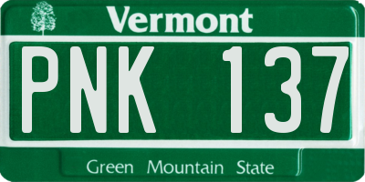 VT license plate PNK137