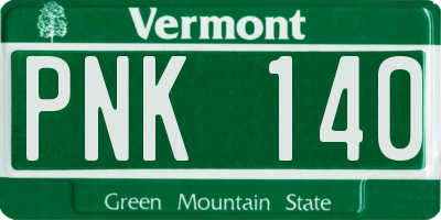 VT license plate PNK140
