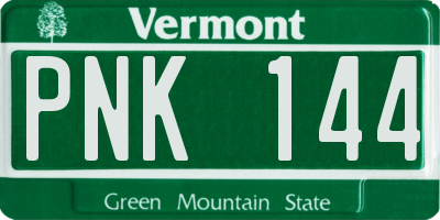 VT license plate PNK144