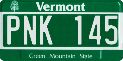 VT license plate PNK145