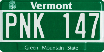 VT license plate PNK147