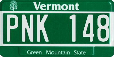 VT license plate PNK148