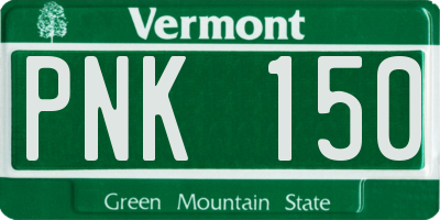 VT license plate PNK150