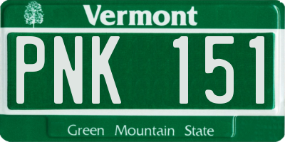 VT license plate PNK151