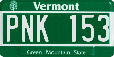 VT license plate PNK153