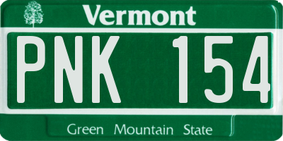 VT license plate PNK154