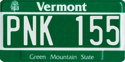 VT license plate PNK155