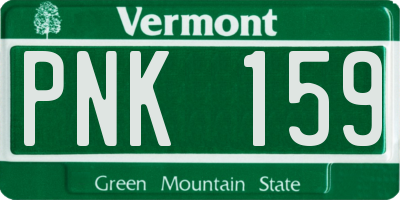 VT license plate PNK159