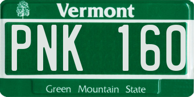 VT license plate PNK160