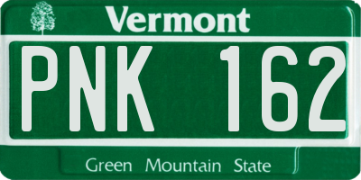 VT license plate PNK162