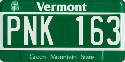 VT license plate PNK163