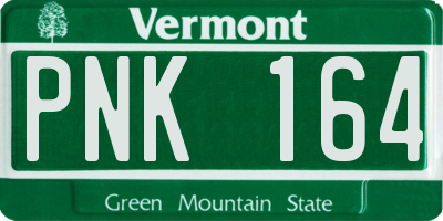 VT license plate PNK164