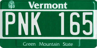 VT license plate PNK165