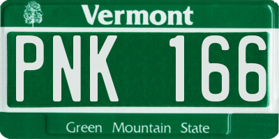 VT license plate PNK166