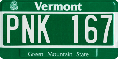 VT license plate PNK167