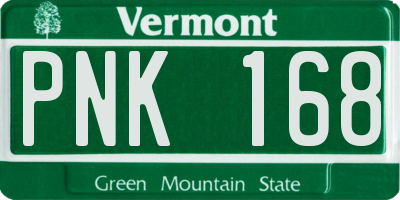 VT license plate PNK168