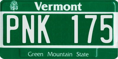 VT license plate PNK175