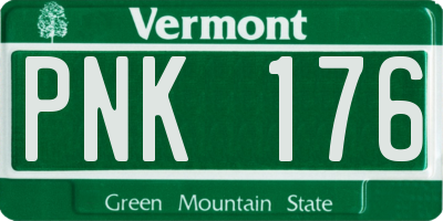 VT license plate PNK176