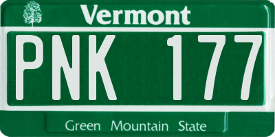 VT license plate PNK177