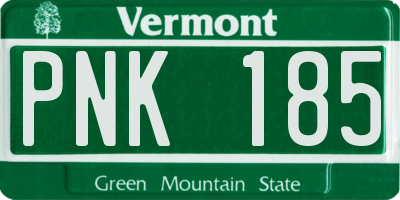 VT license plate PNK185
