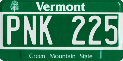 VT license plate PNK225