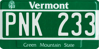VT license plate PNK233