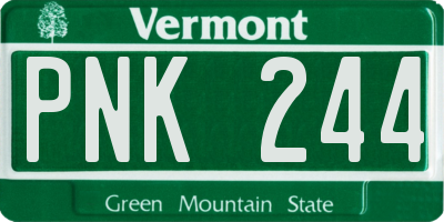 VT license plate PNK244