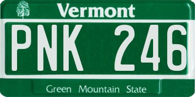 VT license plate PNK246