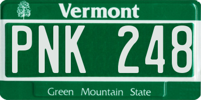 VT license plate PNK248