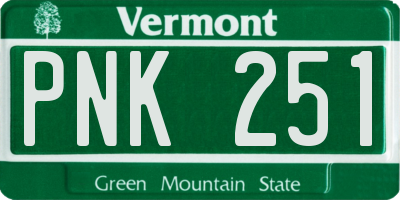 VT license plate PNK251