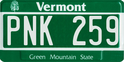 VT license plate PNK259