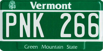 VT license plate PNK266