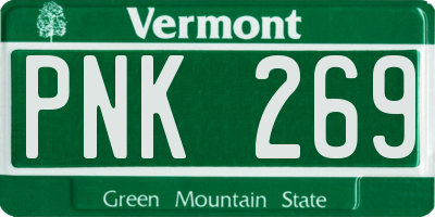 VT license plate PNK269
