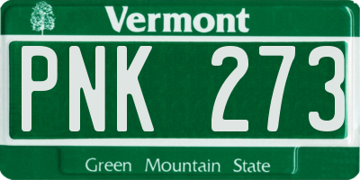 VT license plate PNK273