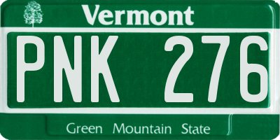 VT license plate PNK276